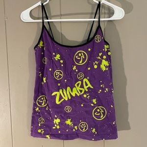 Zumba Fitness purple and neon green tank camisole
